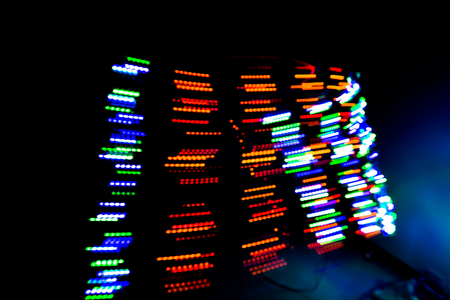 Several lines of light colored lines, beautiful and hurts is an interesting and exciting luai wire. There is a black or dark background, suitable for use as a backdrop.の写真素材