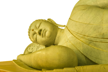 the white sleeping Buddha in temple Thailand,travel temple Thailand and Beautiful temple,isolated image with white backgroundの写真素材