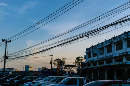 car parking bazaar in Thailand,city scape view, Marketing scape.のeditorial素材