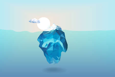 Iceberg polygon icon vector, triangle and geometric diamond design, vector art and illustration.のイラスト素材