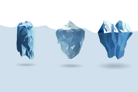 Iceberg low poly icon vector, mountain diamond and geometric shape design,vector art and illustration.のイラスト素材