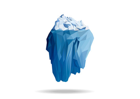 Flat Ice berg mountain polygon and low poly style vector icons.のイラスト素材