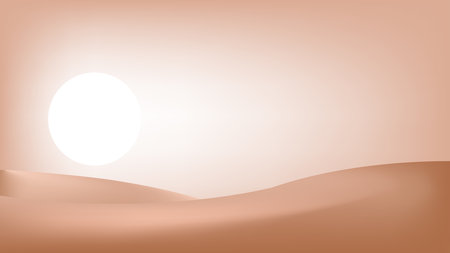 Desert hill landscape with sunny background ,filling hot, nature background template texture vectorのイラスト素材