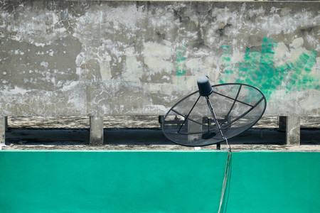 Satellite dish on roof topの写真素材