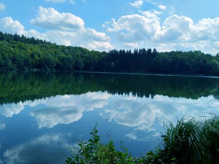 Nature beautiful Lake views in Eifel Germanyの写真素材