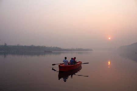 New Delhi, India - July 5 2018 : A morning at Nigam Bodh Ghat near Kashmiri Gate, New Delhiのeditorial素材
