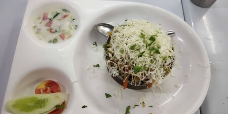 A indian food dish including spicy content and cheese.A healthy meal for dinner and breakfast.の写真素材