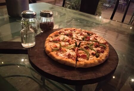 indian pizzaの写真素材