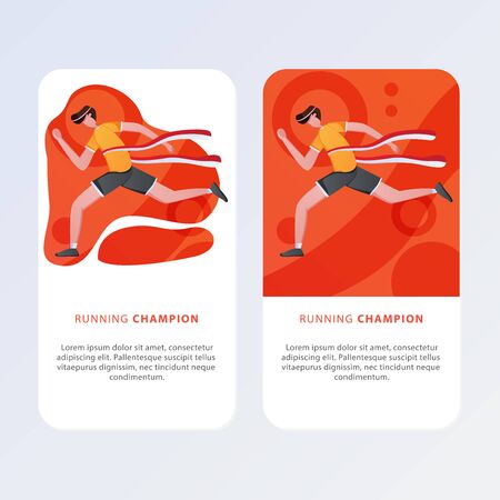 Aplication Mobile Page template of Sport. Modern flat design concept of web page design for website and mobile website. Easy to edit and customize. Vector illustration.のイラスト素材