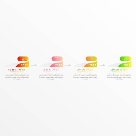 Vector modern infographic with four steps for presentation. Business infographic template with options for brochure, workflow layout, diagram, business step options, banner, and web design.のイラスト素材