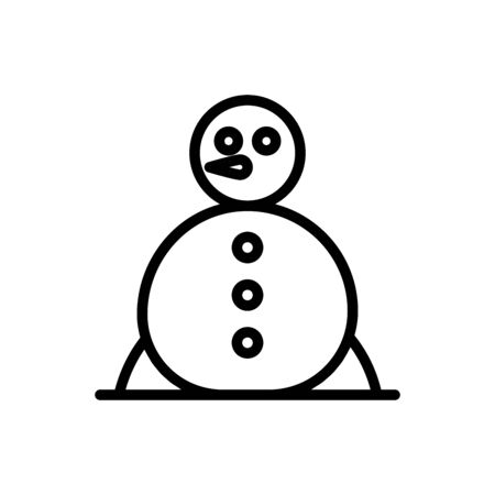 snowman outline icon. vector illustration. Isolated on white background.のイラスト素材