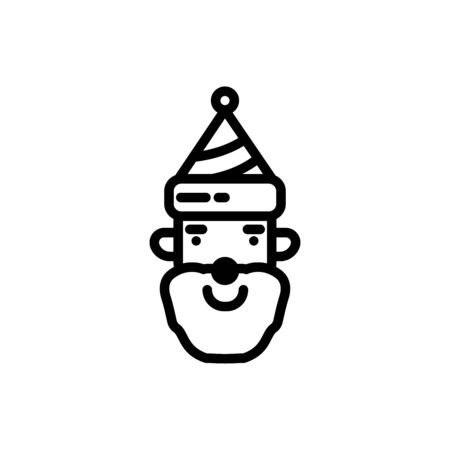 santa outline icon. vector illustration. Isolated on white background.のイラスト素材