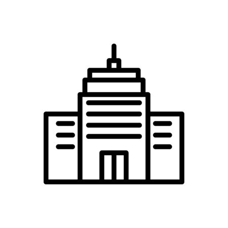 office building outline icon. vector illustration. Isolated on white background.のイラスト素材