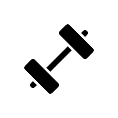 Icon dumbbell in glyph style. vector illustration and editable stroke. Isolated on white background.のイラスト素材