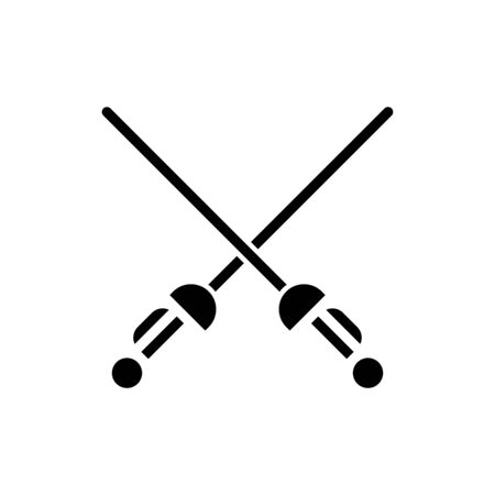 Icon fencing in glyph style. vector illustration and editable stroke. Isolated on white background.