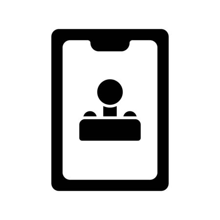 Icon smartphone in glyph style. vector illustration and editable stroke. Isolated on white background.のイラスト素材