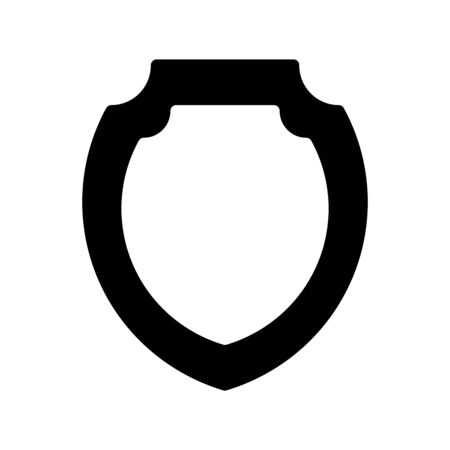 Icon shield in glyph style. vector illustration and editable stroke. Isolated on white background.のイラスト素材