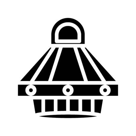 Icon ufo in glyph style. vector illustration and editable stroke. Isolated on white background.のイラスト素材