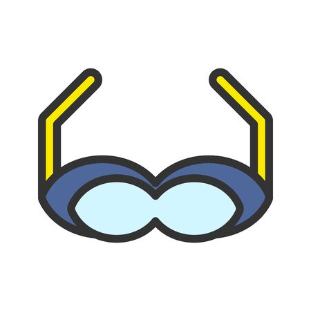 Icon sunglasses in lineal color style. vector illustration and editable stroke. Isolated on white background.のイラスト素材