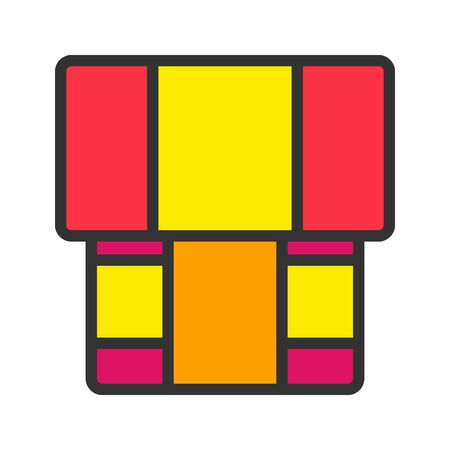 Icon gift box in lineal color style. vector illustration and editable stroke. Isolated on white background.のイラスト素材