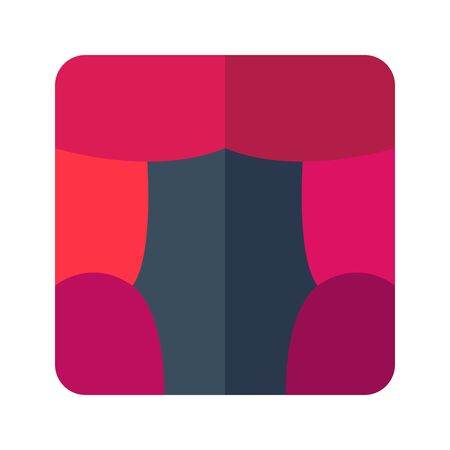 Icon theater in flat style. vector illustration and editable stroke. Isolated on white background.のイラスト素材