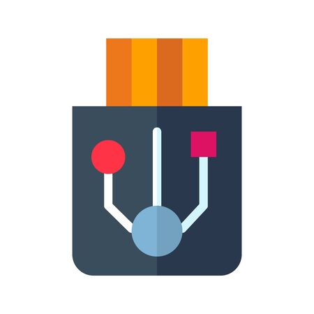 Icon memory in flat style. vector illustration and editable stroke. Isolated on white background.のイラスト素材