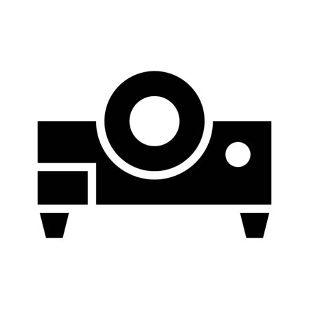 Icon projector in glyph style. vector illustration and editable stroke. Isolated on white background.のイラスト素材