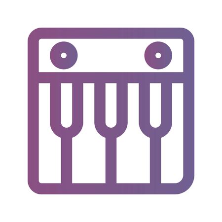 Icon music keyboard in lineal gradient style. vector illustration and editable stroke. Isolated on white background.のイラスト素材