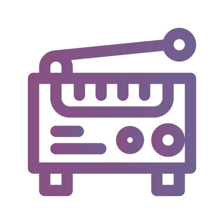 Icon vintage radio in lineal gradient style. vector illustration and editable stroke. Isolated on white background.のイラスト素材