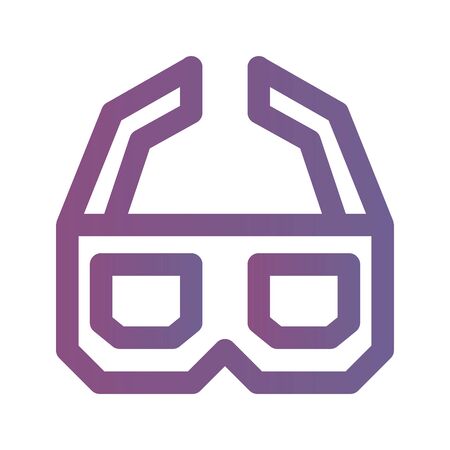 Icon 3d glasses in Lineal Gradient style. vector illustration and editable stroke. Isolated on white background.のイラスト素材
