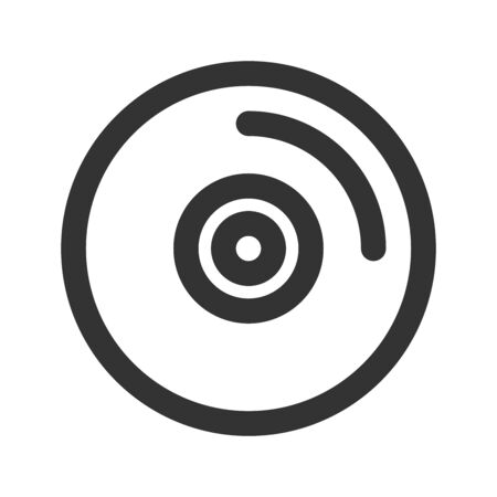 Icon compact disk in line style. vector illustration and editable stroke. Isolated on white background.のイラスト素材