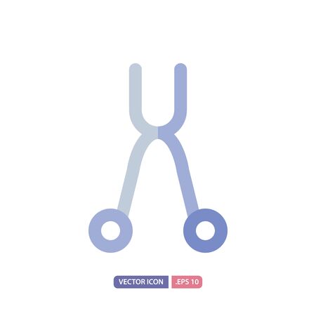 scissor icon in flat style. Vector logo design template. Modern design icon, symbol, logo and illustration. Vector graphics illustration and editable stroke. Isolated on white background.のイラスト素材