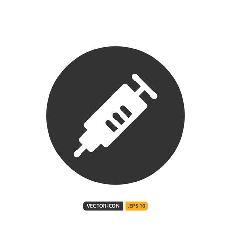 injection icon in glyph style. Vector logo design template. Modern design icon, symbol, logo and illustration. Vector graphics illustration and editable stroke. Isolated on white background.のイラスト素材