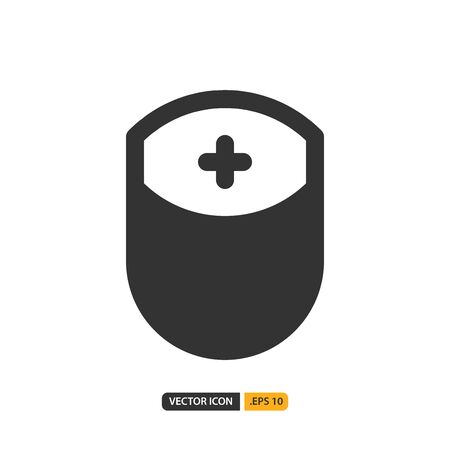 medical protection icon in filled style. Vector logo design template. Modern design icon, symbol, logo and illustration. Vector graphics illustration and editable stroke. Isolated on white background.のイラスト素材