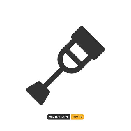 crutch icon in filled style. Vector logo design template. Modern design icon, symbol, logo and illustration. Vector graphics illustration and editable stroke. Isolated on white background.のイラスト素材
