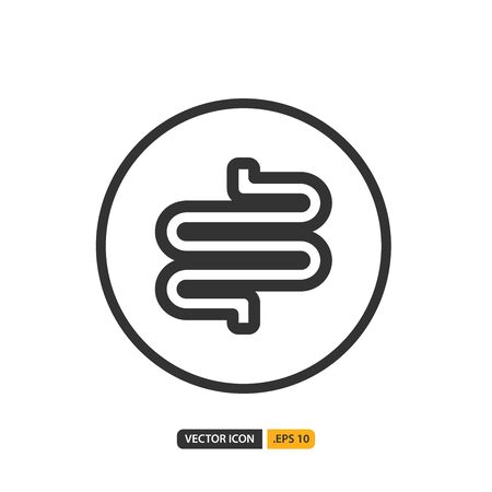 intestine icon in outline style. Vector logo design template. Modern design icon, symbol, logo and illustration. Vector graphics illustration and editable stroke. Isolated on white background.のイラスト素材