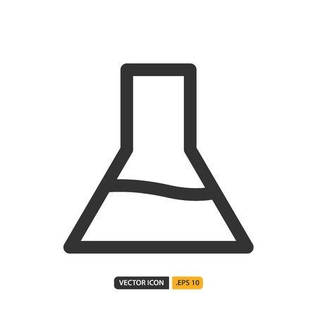 chemical icon in line style. Vector logo design template. Modern design icon, symbol, logo and illustration. Vector graphics illustration and editable stroke. Isolated on white background.のイラスト素材