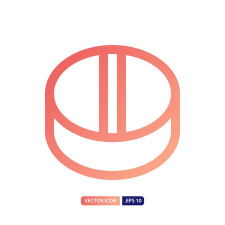 pill icon in lineal gradient style. Vector logo design template. Modern design icon, symbol, logo and illustration. Vector graphics illustration and editable stroke. Isolated on white background.のイラスト素材