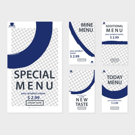 Social Media Promotion template Bundle for Food and Culinary Theme. Also you can use for flyer and Brochure.のイラスト素材