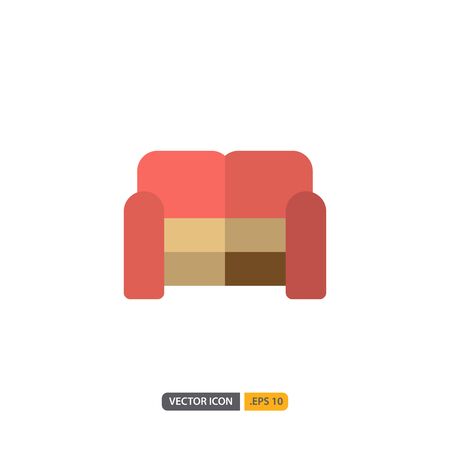 sofa icon isolated on white background. for your web site design, logo, app, UI. Vector graphics illustration and editable stroke.  .のイラスト素材