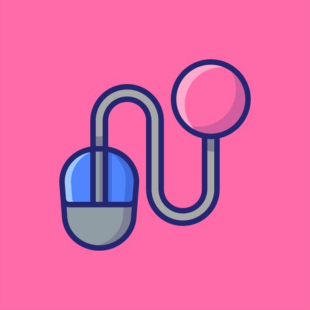 Mouse Vector Icon Illustration. Flat Cartoon Style Suitable For Web Landing Page, Banner, Sticker, Background.のイラスト素材