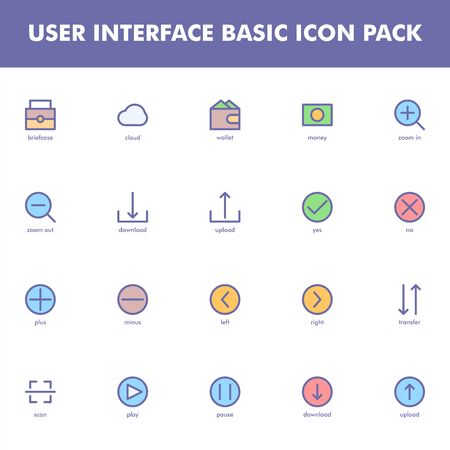 User interface icon pack isolated on white background. for your web site design, logo, app, UI. Vector graphics illustration and editable stroke. EPS 10.のイラスト素材