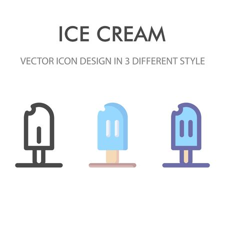 ice cream icon pack isolated on white background. for your web site design, logo, app, UI. Vector graphics illustration and editable stroke. EPS 10.のイラスト素材