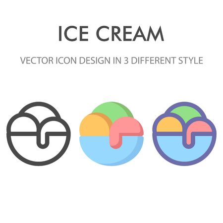 ice cream icon pack isolated on white background. for your web site design, logo, app, UI. Vector graphics illustration and editable stroke. EPS 10.のイラスト素材