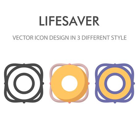 lifesaver icon pack isolated on white background. for your web site design, logo, app, UI. Vector graphics illustration and editable stroke. EPS 10.のイラスト素材