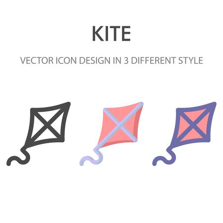 kite icon pack isolated on white background. for your web site design, logo, app, UI. Vector graphics illustration and editable stroke. EPS 10.のイラスト素材