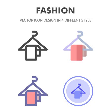hanger fashion icon design in 4 different style. Icon design for your web site design, logo, app, UI. Vector graphics illustration and editable stroke. EPS 10.のイラスト素材