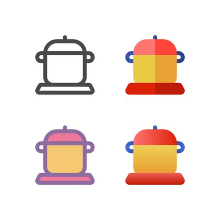 pot icon pack isolated on white background. for your web site design, logo, app, UI. Vector graphics illustration and editable stroke. EPS 10.のイラスト素材