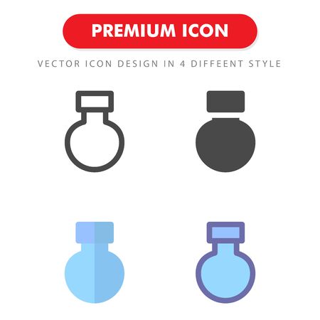 flask icon pack isolated on white background. for your web site design, logo, app, UI. Vector graphics illustration and editable stroke.のイラスト素材