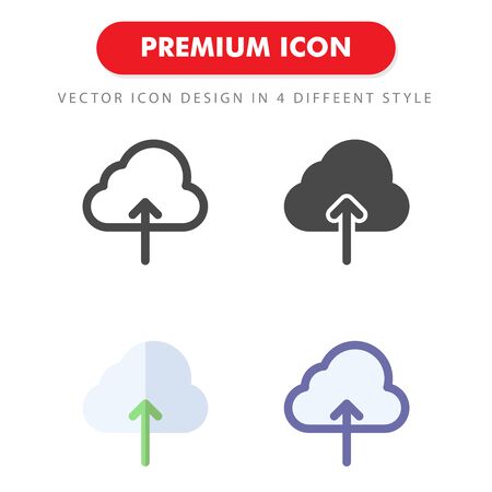 upload icon pack isolated on white background. for your web site design, logo, app, UI. Vector graphics illustration and editable stroke.のイラスト素材